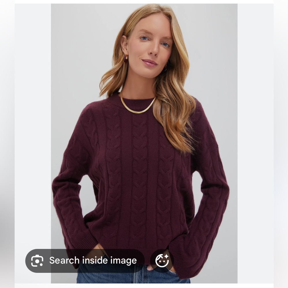 Tuckernuck Oxblood Cable Knit Crewneck NWT